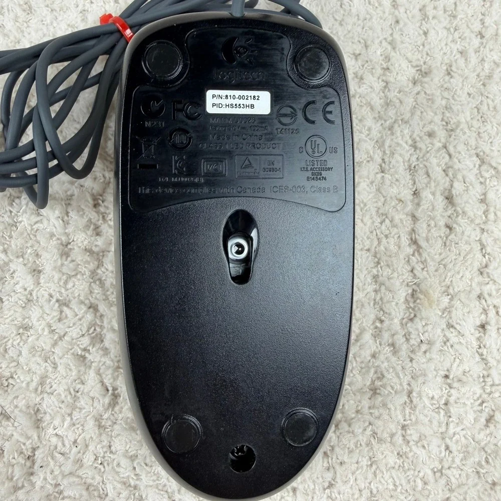 Logitech M-U0026 Wired Optical USB Mouse Black‎ Gray